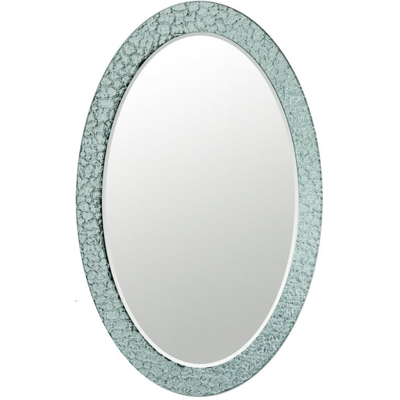 Jewel Oval Frameless Mirror 31.5 x 23.6in Oval Wall Mirror