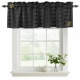 thumbnail image 2 of 2 Pack Valances for Windows, Black Golden Floral Window Valances for Living Room/Bedroom/Bathroom, Modern Abstract Art Spring Flowers Light Filtering Kitchen Curtain Valance 54"W x18" L, 2 of 9