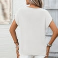 thumbnail image 6 of YUGYXL Sweater Vest Women Spring Summer Beach Casual Short Sleeve Crewneck Pullover Loose Fit Blouse Basic T Shirts Tops White L, 6 of 7