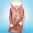thumbnail image 4 of Lopecy-Sta Graphic Hoodies for Women Fashion Women's Valentine Graphic Casual Fleece Lined Long Sleeved Hooded Sweatshirt, 4 of 5