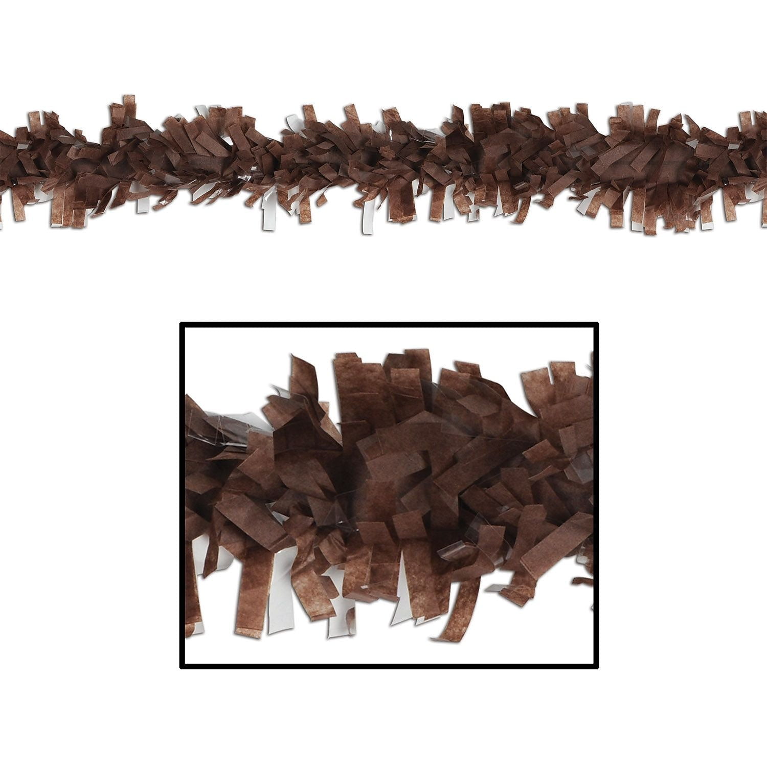 Beistle 25' Tissue Festooning Garland; Brown 4/Pack 55598BR