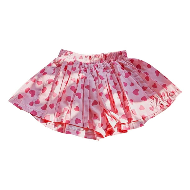 Odeerbi 3-9 Años Niñas Verano Amor Impresión Pantalones Cortos Pierna Ancha Lindo Casual Transpirable Pantalones Cortos