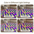 thumbnail image 7 of ODIKA Funky Interlocking Check Design Vibrant Graphic Contemporary Non-Slip Low Profile for Guest Room, Lounge, Apartment, 7 of 7