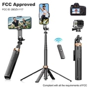 Selfie Stick Phone Tripod - 71 inch Tall Cell Phone Holder with Remote, Phone Stand with 1/4 inch screw mount for Recording, Compatible with iPhone, Android Phone, Camera & Gopro