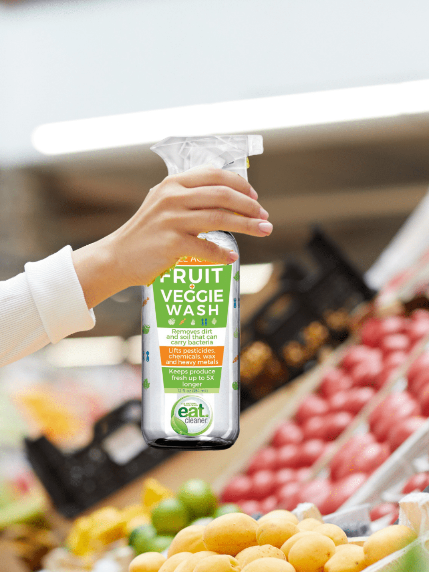 Eat Cleaner Fruit and Veggie Wash Spray, Produce Wash and Cleaner- Pack of 3