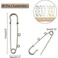 thumbnail image 6 of 36 Pcs 6 Colors Iron Safety Pins, 2.8x0.7 Metal Kilt Pins Large Brooch Pin Findings for Blankets Crafts Skirts Kilts Brooch Making, 6 of 8