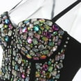 thumbnail image 6 of Womens Tank Tops Women's Pearl Beaded Strapless Corset Crop Top Camisole Tops for Women Purple M, 6 of 6