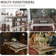 thumbnail image 7 of Hiasan Lace Clear Plastic Tablecloth, PVC Tablecloth,100% Waterproof & Oil-Proof, Easy Wipe Clean, Transparent Table Cover for Dining, Picnic, Outdoor, Wood Furniture Protection, 54"x80", 7 of 7