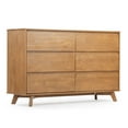 thumbnail image 3 of Max & Lily Solid Wood Scandinavian 6 Drawer Dresser, Pecan, 3 of 12