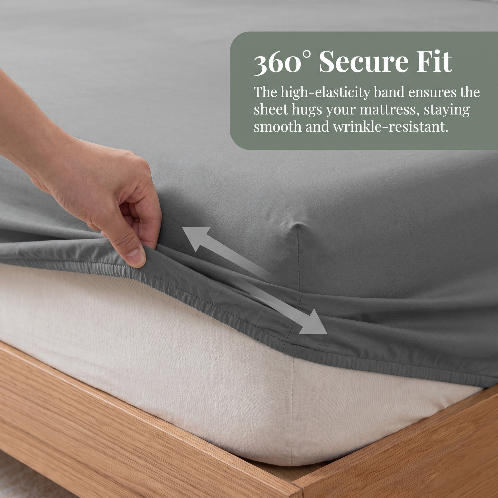 Unique Bargains Fitted Sheet Microfiber Bed Sheets Breathable for All Seasons 53.9"x74.8" Light Grey