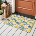 thumbnail image 4 of 2x3 Ft Entryway Area Rug, Lemon Fruit Kitchen Rug Runner Washable Floor Mat, Spring Plants Abstract Blue Leaves Non Slip Indoor Door Mat Throw Carpet for Bathroom Living Room Bedroom, 4 of 8