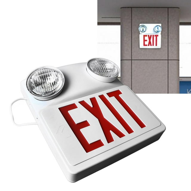 LED Exit Light, ABS Housing US Plug 85-265V Emergency Exit Sign for Office Building Hotel