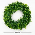 thumbnail image 5 of Boxwood Wreath 15" Artificial Green Wreath for Home Wedding Party Decor by Coreus, 5 of 8