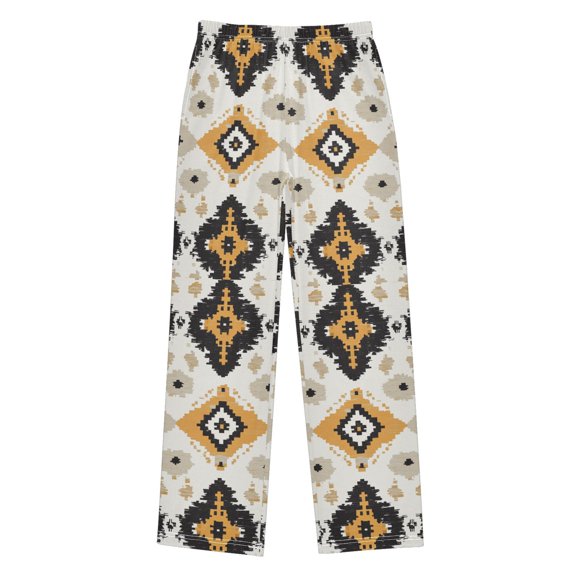 FORMRS Boys Pajama Pants with Pockets Size 6-8Y Kids Lounge Sleep Bottoms, White and Black