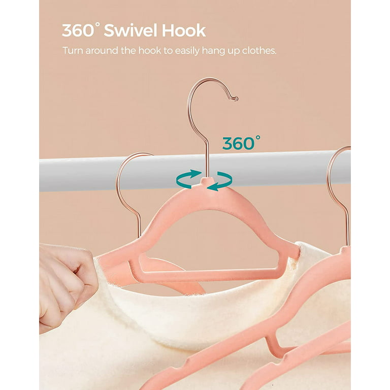 SONGMICS 30 Pack Velvet Hangers, Non Slip Hangers with Rose Gold