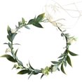thumbnail image 1 of Tocado de guirnalda sencillo, tocado fresco de hoja verde, complementos navideños, tocado verde, 1 of 5