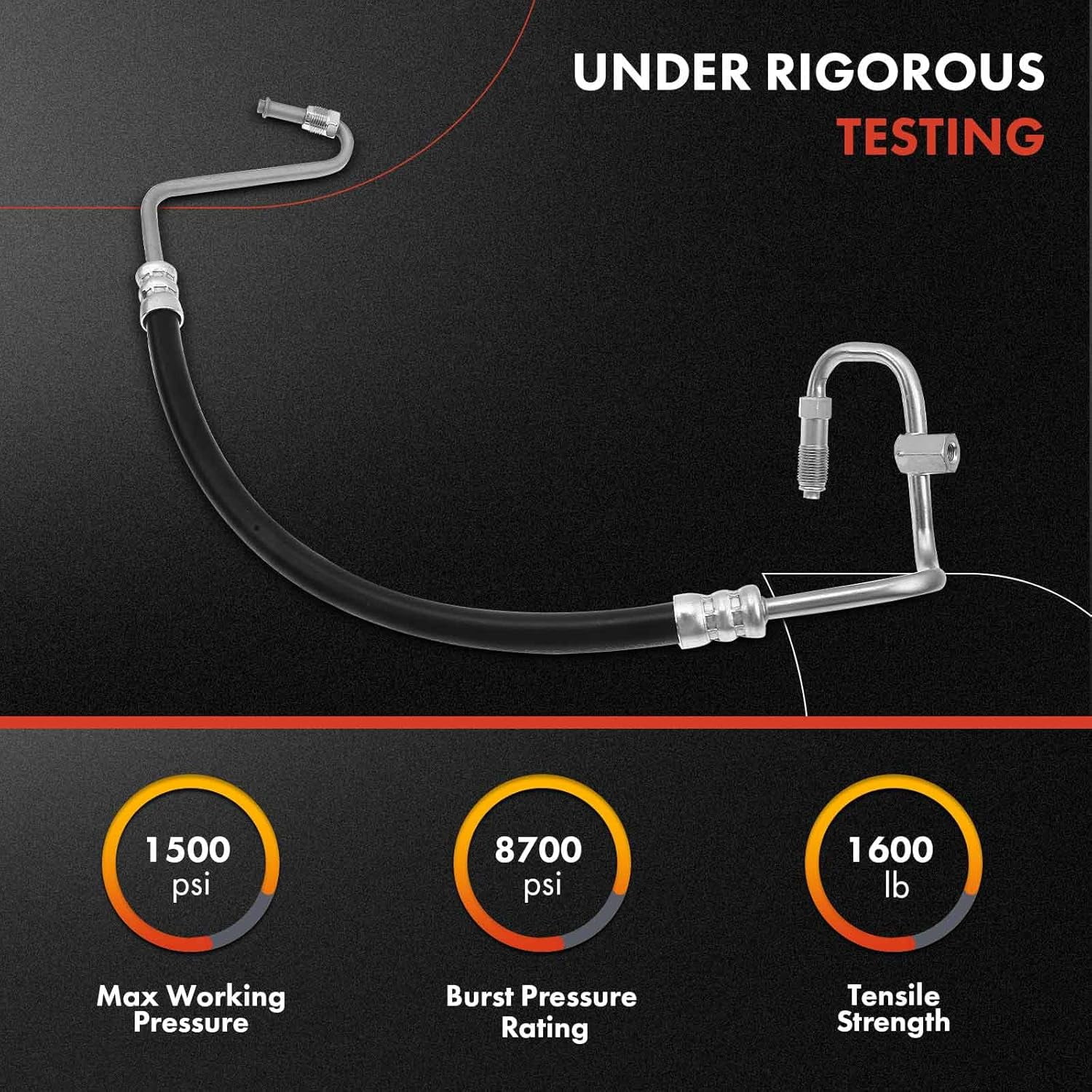 A-Premium Power Steering Pressure Hose Line Assembly Compatible with Jeep Wrangler SE, TJ SE, 1997 1998 1999 2000 2001 2002, 2.5L, with O-ring, Pump to Rack/Gear