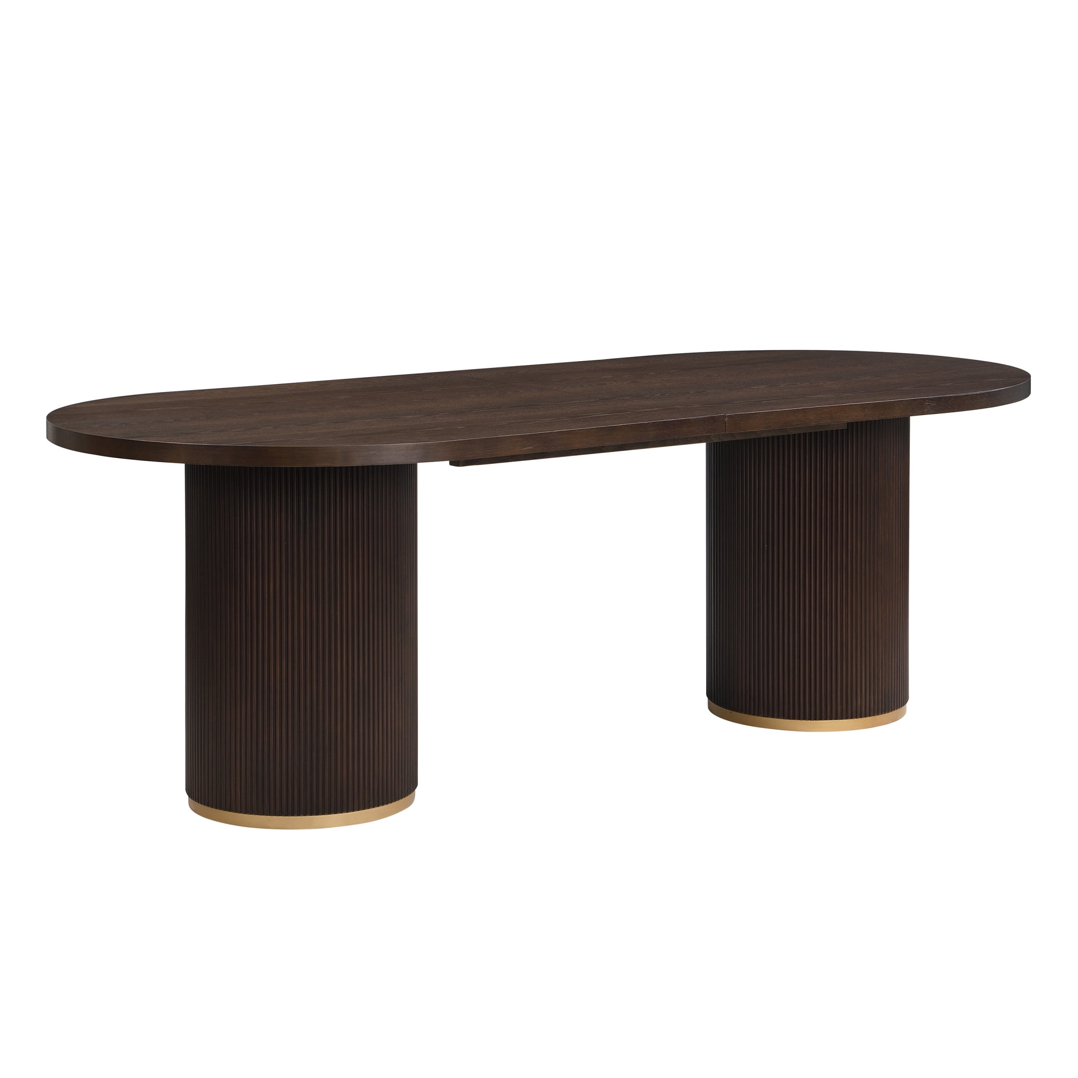 Christopher Knight Home 88" Modern Oval Dining Table with Fluted Double Cylinder Base, Espresso