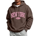 thumbnail image 5 of qafoshin Men's Letter-Print Athletic Hoodie, Fall Classic Long-Sleeve Drawstring Hooded Graphic Sweatshirt, 5 of 6
