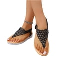 thumbnail image 5 of Norvail Womens Rhinestone Openwork Flip Flop Beach Sandals, Wide Foot Sandals for Women Dressy, Sparkly Thong Summer Slippers for Vacation Pool Daily Wear, 5 of 5