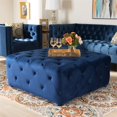 thumbnail image 4 of Baxton Studio Calvetti Modern Tufted Velvet Coffee Table Ottoman in Royal Blue, 4 of 7
