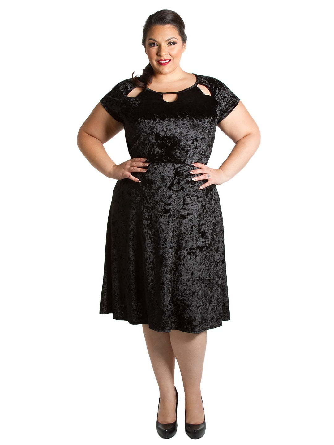 crushed velvet plus size dress