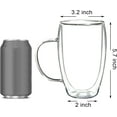 thumbnail image 2 of czcpp-2 Pack Glass Coffee Cups, Double Wall Thermo Insulated Coffee Cups, Glass Coffee Mugs (450 ml), 2 of 4