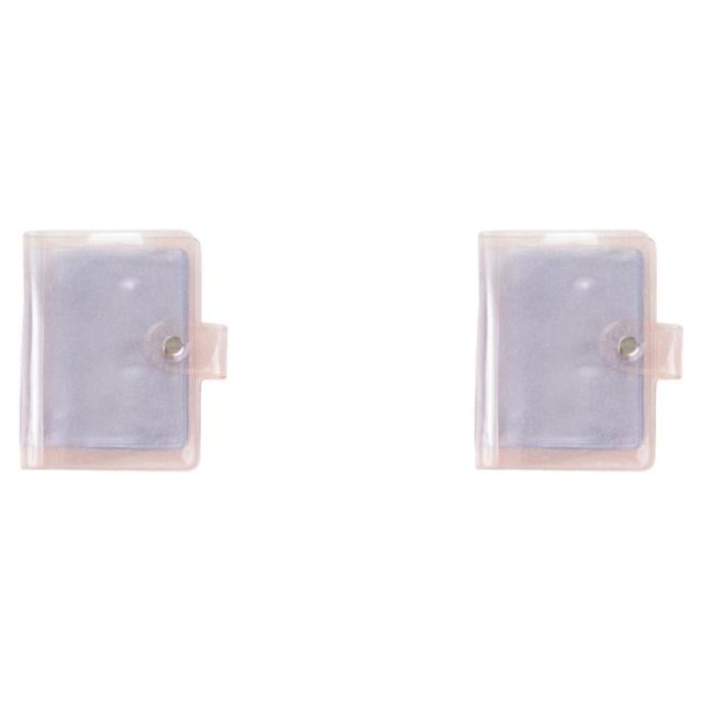 Naiovety Álbumes Mini Tarjetas Pequeñas Insertar Doble Cara Conmemorar Colección de Fotos Regalos Transparentes Lentejuelas Lindas Rosado Rosado 2piezas