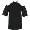 thumbnail image 2 of Vestido evasé con apliques de encaje bar III para mujer negro extra pequeño, 2 of 2