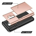 thumbnail image 3 of Card Slot Holder Wallet Samsung Galaxy S9 Plus Case - (Rose Gold) Dual Layer Shockproof with Heavy Duty Protection, 3 of 6