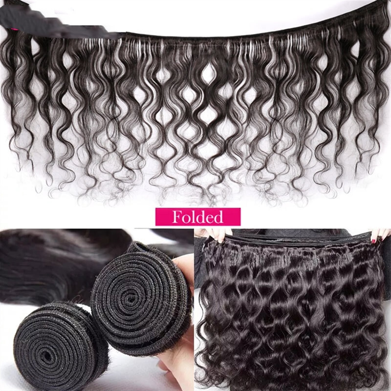 Natural Black Color Body Wave Bundles Human Hair Brazilian Weaving 3/4 Bundles Hair Heat Resistant Raw Hair Extensions