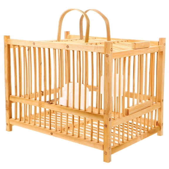 BESTYASH Bird Cage with Handle, Easy to Clean, Orange Color, Perfect for Home Use and Small Birds