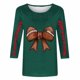 thumbnail image 2 of TaTaai Women Loose Casual Pullover Top Football Print Crew Neck 3/4 Sleeve Stylish Ladies Daily Outdoor Wear No Fading Soft Comfortable High-Rated Fashion T-Shirt Gift, 2 of 5