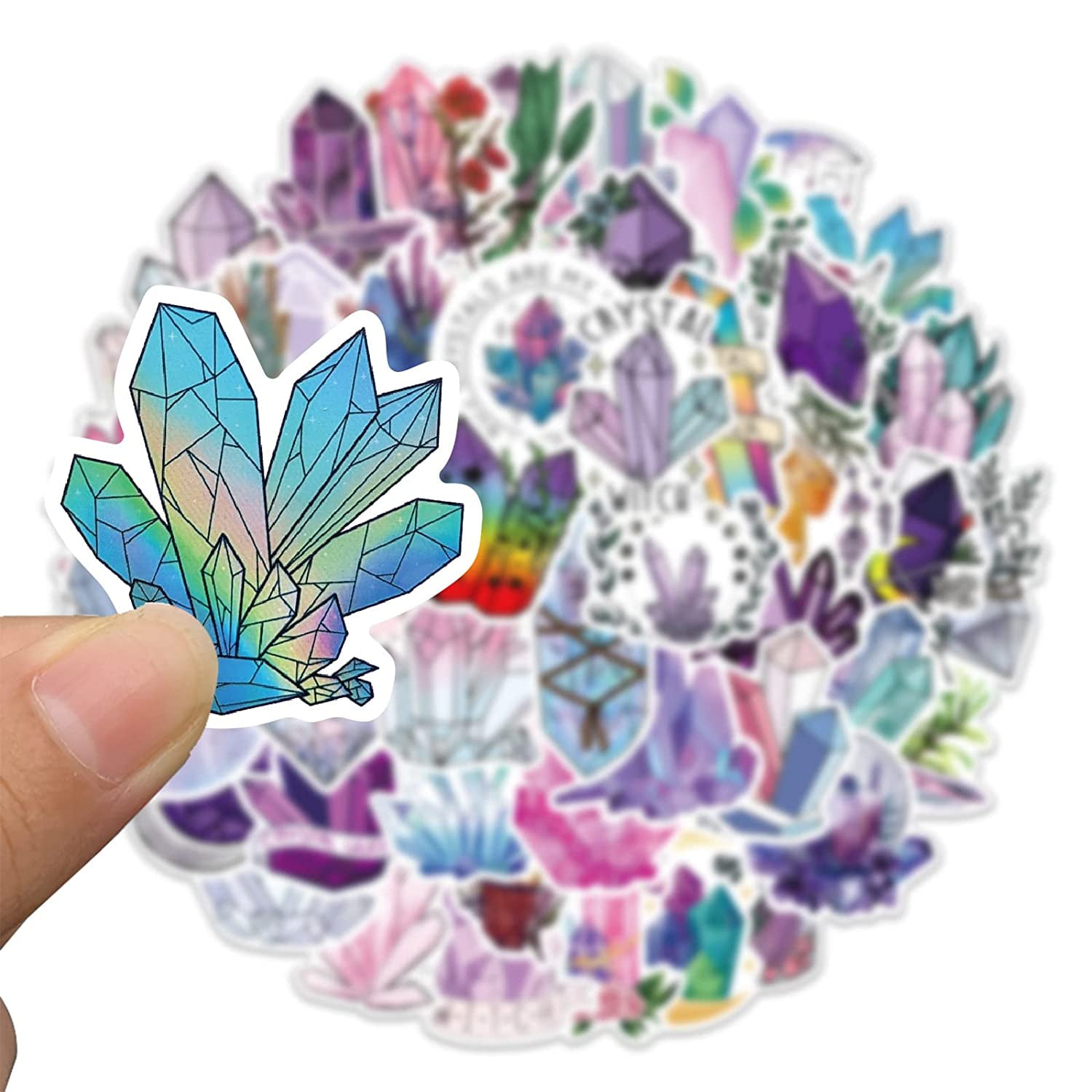 Watercolor Crystal Stickers 700 Counts Aesthetic Art Crafts Gem Diamond Stickers for Water Bottle Scrapbook Calendar Planner Stickers for Kids Girls