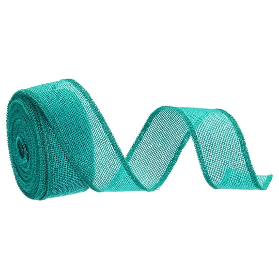 Uxcell Burlap Ribbon Fabric Wired EdgeDark Green 1-1/2 Inch x 10 Yard for Gift Wrapping, Christmas Tree