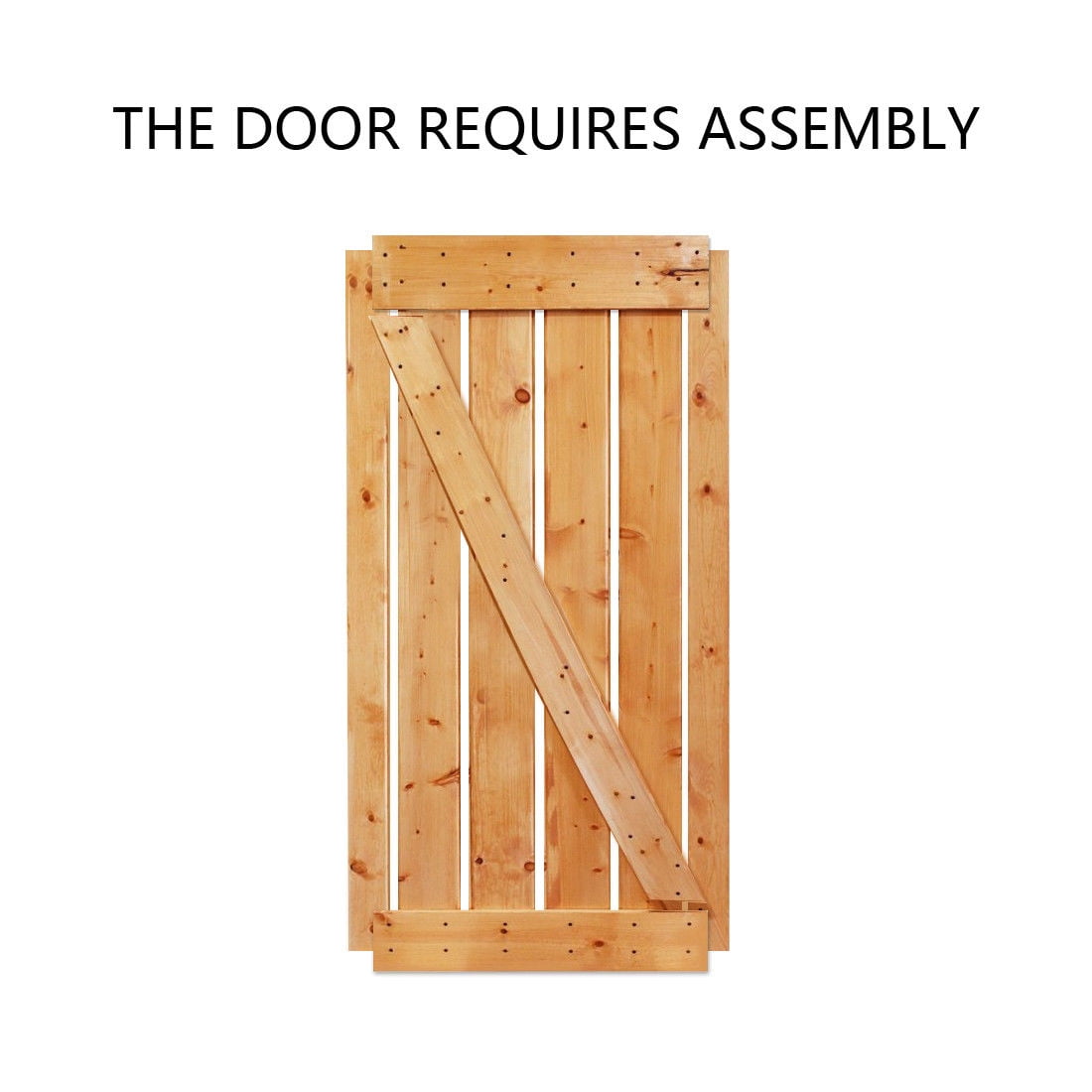 36 in. x 84 in. Distressed Z Series Colonial Maple Solid Knotty Pine Wood Interior Sliding Barn Door with Hardware Kit