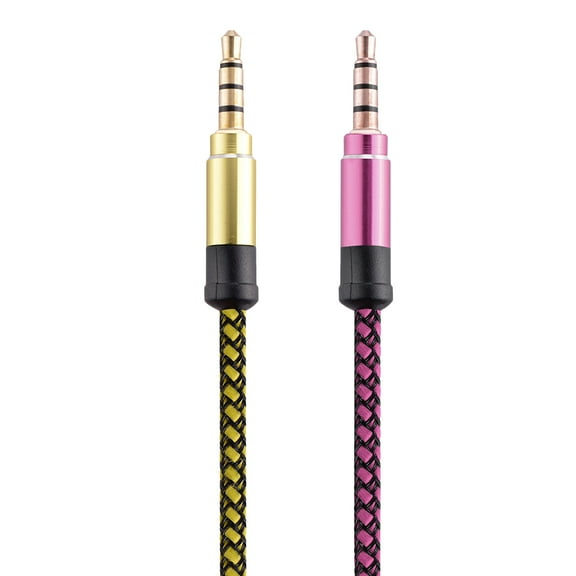 GOOHOCHY 2 Pcs Nylon Braided Premium Auxiliary Aux Audio Cable Cord 3.5mm for Headphones/ / / /Home/Car Stereos (Mixed Color)