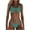 Green swimsuits for Women, variant on HAPIMO Women's 2Pc Bikini Sets Cutout Soild Color Sleeveless Summer Beach High Cut Lacing Tropical Hawaii Swimsuit Trendy Bikini Army Green L