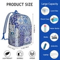 thumbnail image 5 of Ladies Bohemian Print Backpack, Stylish Vintage Zipper Bag with Front Pocket, Lightweight Rucksack for School, University, Work, Travel, Perfect Gift, 5 of 5