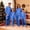 Blue, variant on Christmas Matching Family Pajamas Set Silk Family Pjs Long Sleeve Crew Neck Nightwear Two Piece Mom and Son Matching Outfits