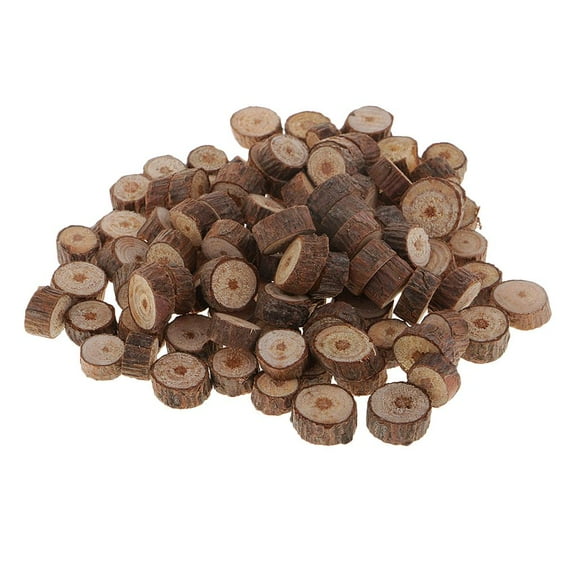 EHJRE 100Pcs× Unfinished Natural Wood Slices Circles with Tree Log Discs for DIY