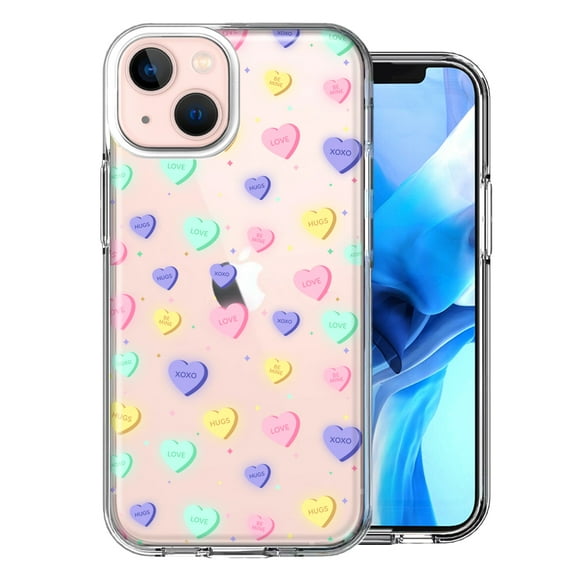 MUNDAZE For Apple iPhone 13 Mini Valentine's Day Heart Candies Design Double Layer Phone Case Cover
