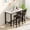 White+Brown, variant on Baxluxe Pub Dining Table Set for 2, Wooden Square Bar Table Set with 2 Leather Bar Stools, Counter Height Retro Dining Table with Chairs Set, Brown