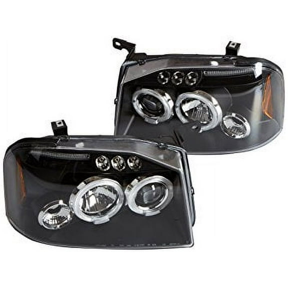 Spec-D Tuning 2LHP-FRO01JM-TM Nissan Frontier Dual Halo Led Black Projector Head Lights Lamps Pair