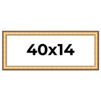 40x14 Frame Gold Plein Aire Solid Wood Picture Frame Width 2 Inches | Interior Frame Depth 0.5