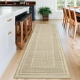 thumbnail image 3 of Washable Runner Rug 2x6 Kitchen Rugs Non Slip Washable Modern Beige Indoor Entryway Rug Farmhouse Soft Bath Mat Stain Resistant Carpet for Bedroom Hallway Laundry 2'x6' Beige, 3 of 8