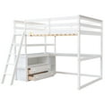 thumbnail image 5 of Bellemave Full Size Loft Bed with Desk and Storage, Wood Loft Bed Frame with Shelves and Built-In Drawers, High Loft Bed for  Teens Adults Bedroom, White, 5 of 12