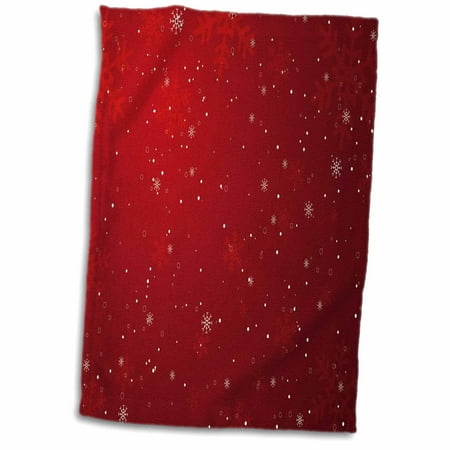 

3dRose Snowflakes with Red Sky Background - Towel 15 by 22-inch