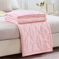 thumbnail image 5 of Cooling Blanket, Throw Blanket, Loetky Summer Blanket Bed Blanket Skin Friendly Plain Print Washed Cotton Bed Blanket Cool Comforter Hot Sleeping Summer Comforter Ventilated Comforter Pink 150*200Cm, 5 of 8