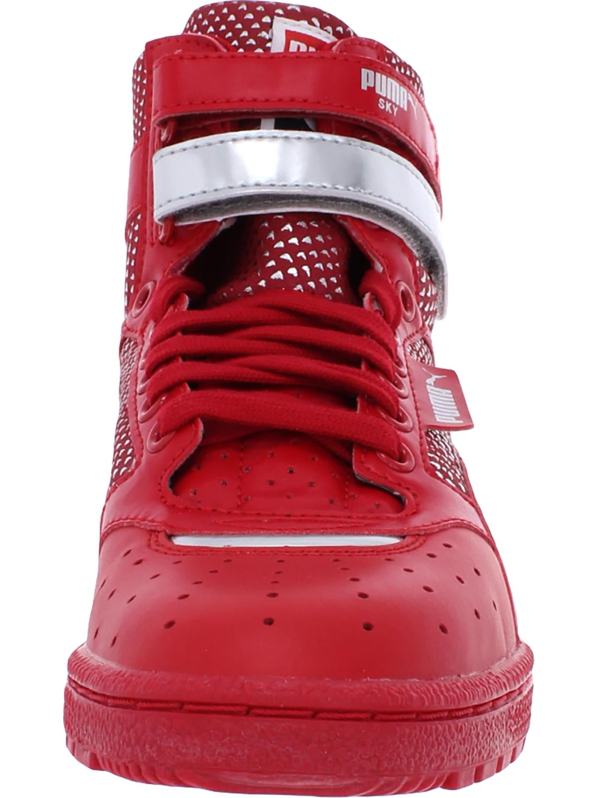Puma Womens Sky II Hi Futur Minimal Leather High Top Sneakers Red Medium (B,M) - Walmart.com